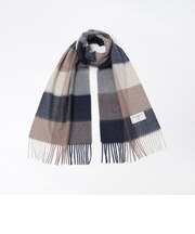 カシミヤ 3ブロック シングルフェイス マフラー