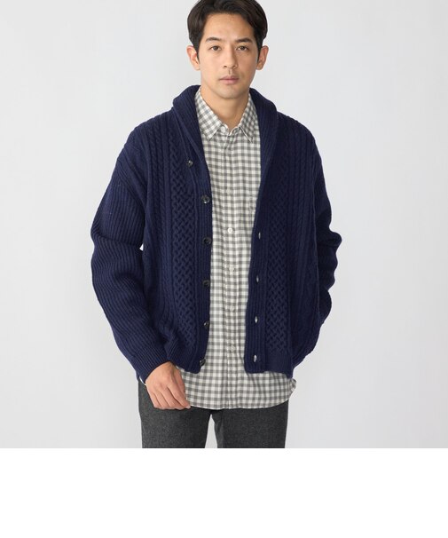 〈手洗い可能〉アラン ショールカーディガン