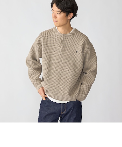 【WEB限定】レイヤード ヘンリーネック ロングスリーブ ニット