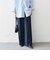 《予約》〈洗濯機可能〉グレンチェック センタープレス イージー ワイド パンツ［NAVY BLUE］