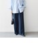《予約》〈洗濯機可能〉グレンチェック センタープレス イージー ワイド パンツ［NAVY BLUE］