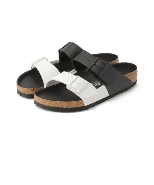 【ビルケンシュトック】アリゾナ/ブラック ホワイト ビルコフロー/サンダル メンズ/ARIZONA