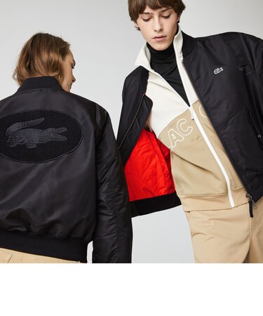 LACOSTE L!VE ユニセックス フェルトロゴMA-1ジャケット｜ラコステの  