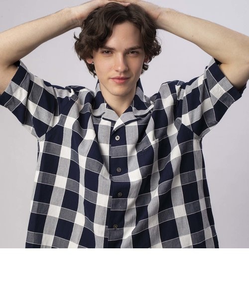 ブロックチェックオープンカラーシャツ｜ラコステの通販｜&mall