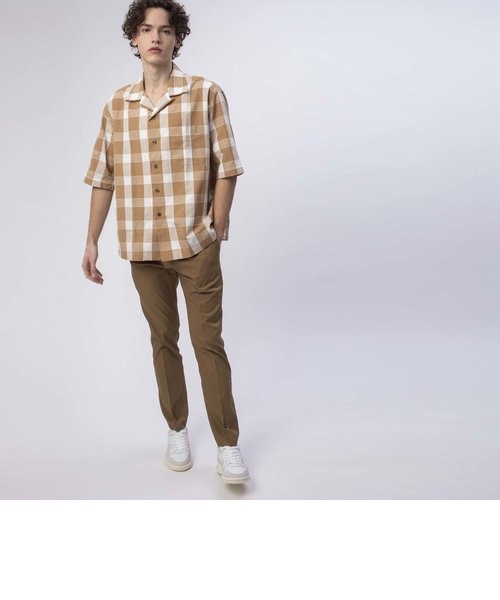 ブロックチェックオープンカラーシャツ｜ラコステの通販｜&mall