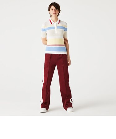 マルチストライプニットポロセーター