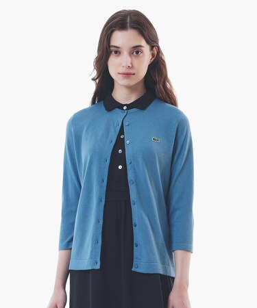 UVカット 吸水速乾 ウォッシャブル COOLMAX クールマックス 7部袖 ニットカーディガン