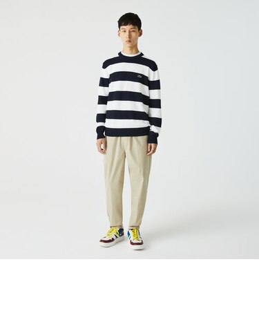 ボーダーオーガニックコットンニットセーター