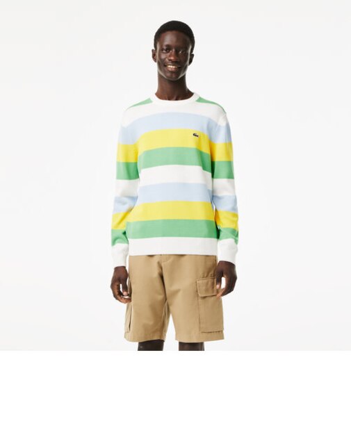 ボーダーオーガニックコットンニットセーター