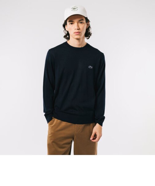 ウォッシャブルウールクルーネックニットセーター