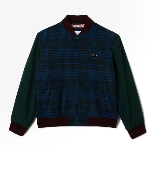 ラコステ（LACOSTE）/チェックバーシティジャケット チェック切り替えバーシティジャケット｜ラコステの通販｜&mall