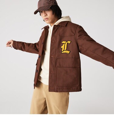LACOSTE L!VE ウールブレンドハウンドトゥースジャケット