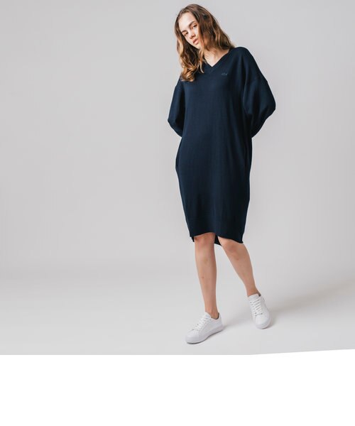 ウォッシャブルVネックニットドレス｜ラコステの通販｜&mall（アンド