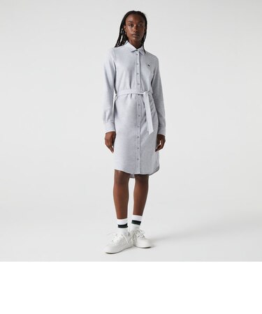 鹿の子地シャツドレス