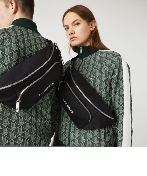 LACOSTE ブラック ウェストバッグ アクティブナイロン レタリングウェストバッグ｜ラコステの通販｜&mall