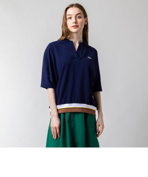 ドルマンスリーブスキッパーネックポロシャツ｜ラコステの通販｜&mall