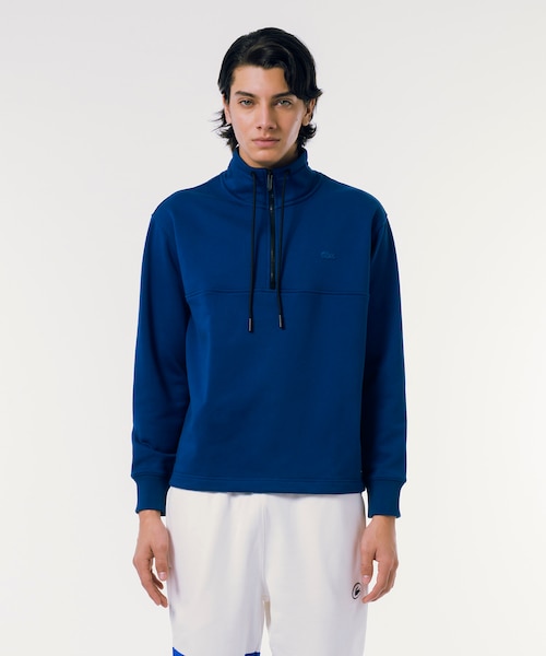 ◆LACOSTE◆ハーフジップ スタンドカラースウェット ネイビー スタンドカラーハーフジップスウェット トレーナー|ラコステの