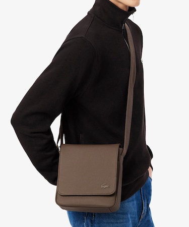 メンズクラシック スリムフラップサッチェルバッグ / ショルダーバッグ