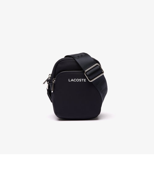 【美品】ラコステ　アクティブナイロン　ボックスショルダーバッグ　ブラック ラコステ LACOSTE アクティブナイロン ボックスショルダーバッグ