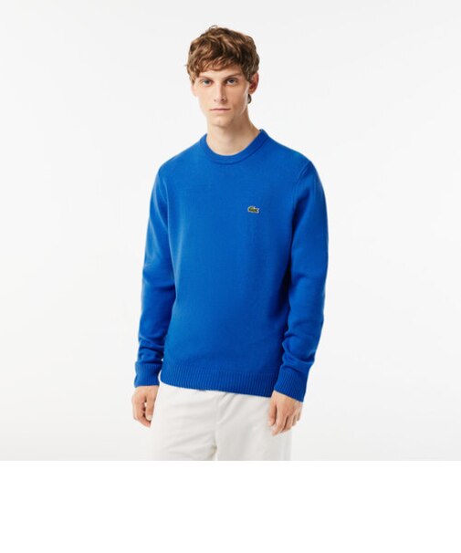 サスティナブルウールニットワンポイントセーター