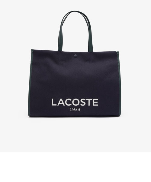 ラコステ新品未使用ヘリテージキャンバスショッピングバッグ　黒 ヘリテージキャンバス テニススタイルトートバッグ｜ラコステの通販