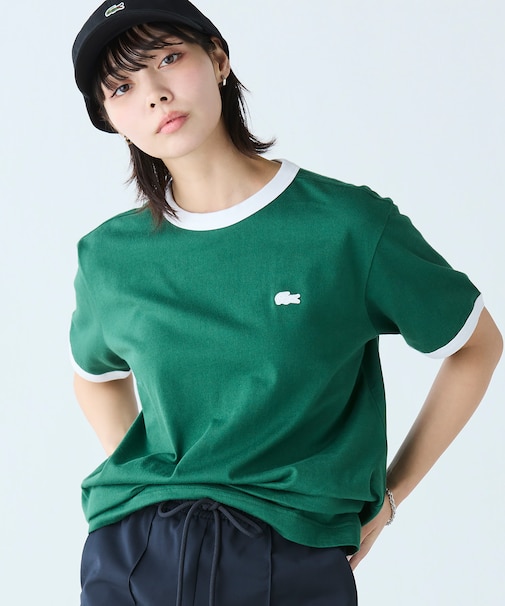 【オンライン限定】LACOSTE ワンポイントロゴ リンガーTシャツ