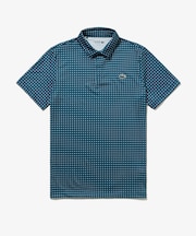 UVカット ミニマム総柄プリント 比翼仕立て ウルトラドライ ゴルフポロシャツ