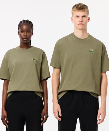 シェニールワニロゴ オーバーサイズ半袖Tシャツ / ルーズフィットT