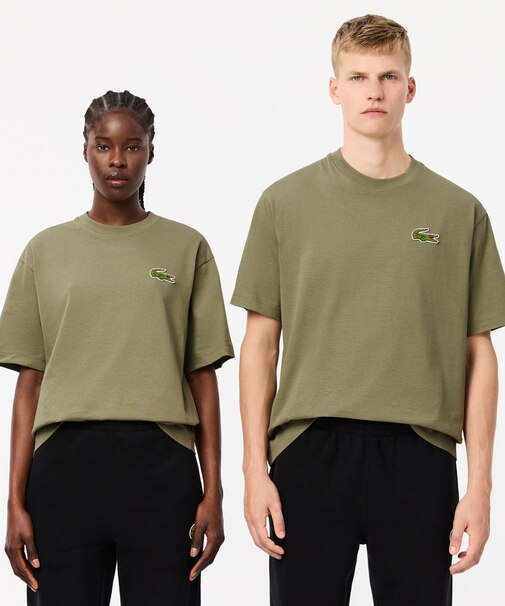 シェニールワニロゴ オーバーサイズ半袖Tシャツ / ルーズフィットT