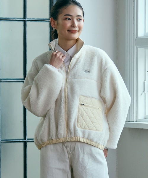 SHIPS any:〈洗濯機可能〉シアー ドルマン ジップ シャツ ブルゾン