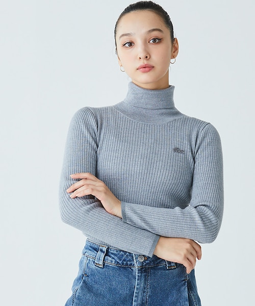 【ブラック】スリムフィット ウール ウォッシャブル タートルネックセーター LACOSTE（ラコステ） ニット セーター スリムフィット ウール