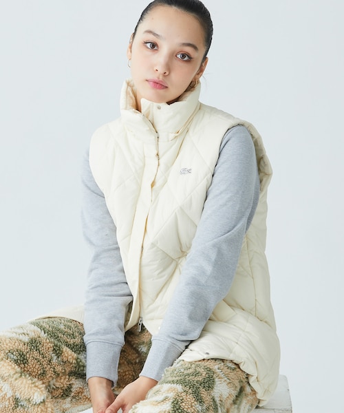 リバーシブルハーフZIPボアキルトベスト / リバーシブルハーフジップ