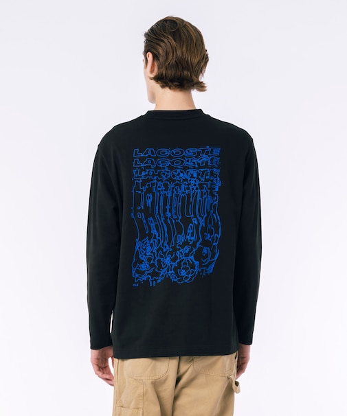 グラフィックバックプリント裏毛スウェットTシャツ トレーナー
