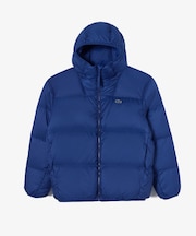 撥水 バックステッチ スタンドカラー フーデッドダウンジャケット