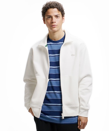 鹿の子ダブルジップ ハイネック ドライバーズニット