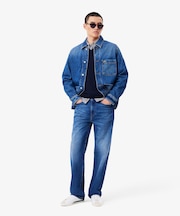 オーガニックコットン ベーシック ルーズフィット ストレートデニムパンツ