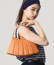LENGLEN ラムレザープリーツハンドバッグ 2WAY ショルダーバッグ