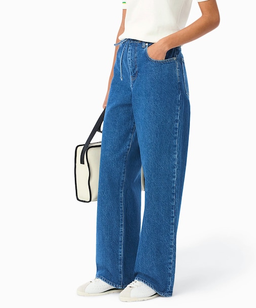 イージーワイドストレートデニムパンツ