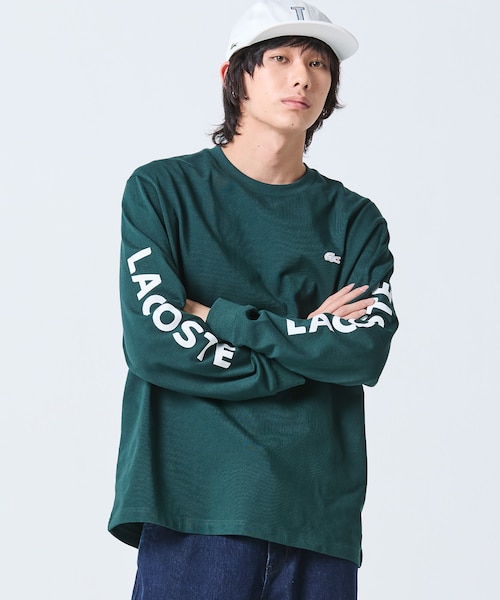ヘビーウェイト スリーブプリント ロングリブスリーブTシャツ