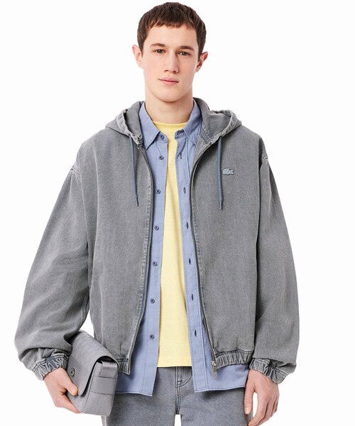 ボリュームスリーブ ナチュラルピグメントダイ ジップアップ デニム