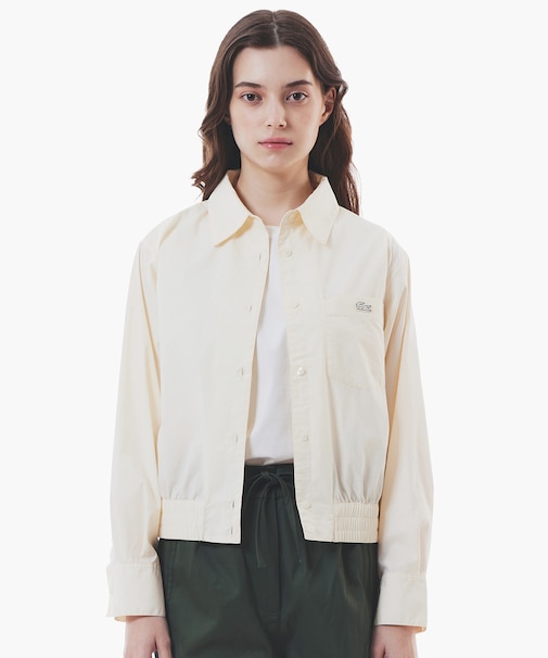 クロップド丈 ウエストシャーリングシャツ ショートブルゾン