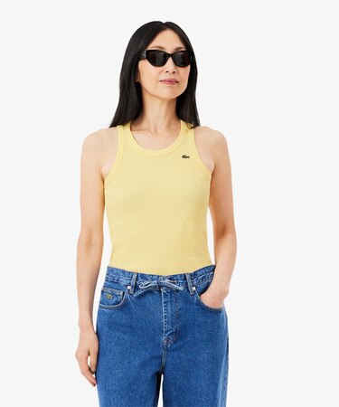 ワンポイントロゴ エッセンシャルリブニットタンクトップ