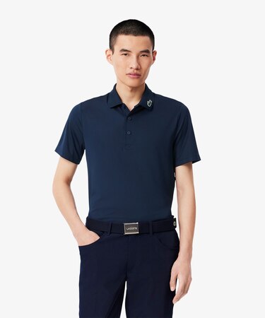 カラーワニロゴパッチゴルフポロシャツ