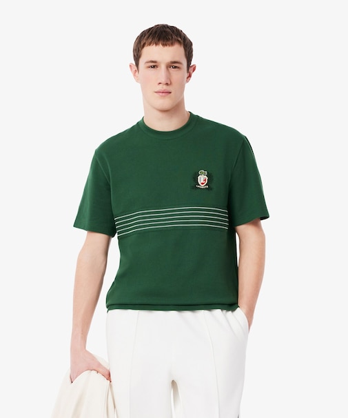 フロントボーダーパネル鹿の子Tシャツ