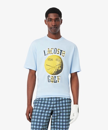 スマイリーボールプリントゴルフTシャツ