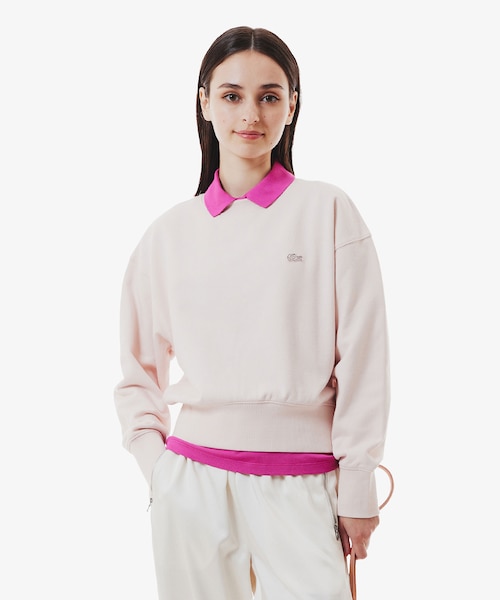 美品✨ラコステ 現行 シーズナルグラフィッククロップドクルーネックスウェット 白 クロップドクルーネックスウェット｜ラコステの通販｜&mall