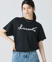 【オンライン限定】LACOSTE スクリプトネームロゴ  ルーズシルエットハーフスリーブTシャツ