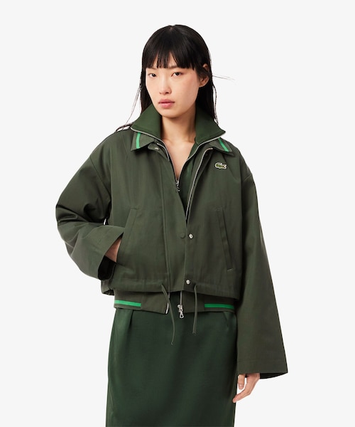 配色ライン レイヤードジャケット ジップアップブルゾン｜ラコステの