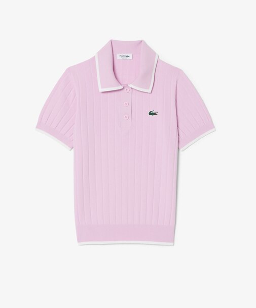 メッシュ切り替え エッジ配色ゴルフニットポロシャツ