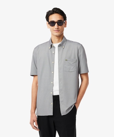 マイクロチェックジャージシャツ